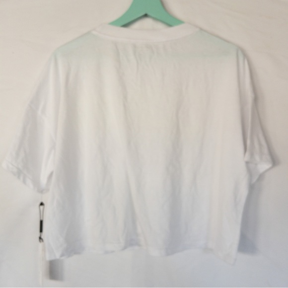 Calvin Klein Performance White Crop Top Women's Logo Shirt - Picture 4 of 5